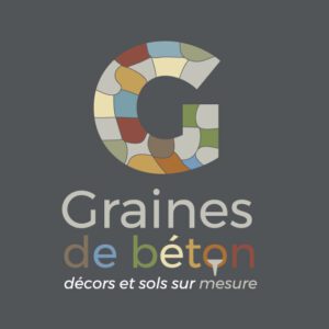 Contact : Logo Graines de béton sur fond gris